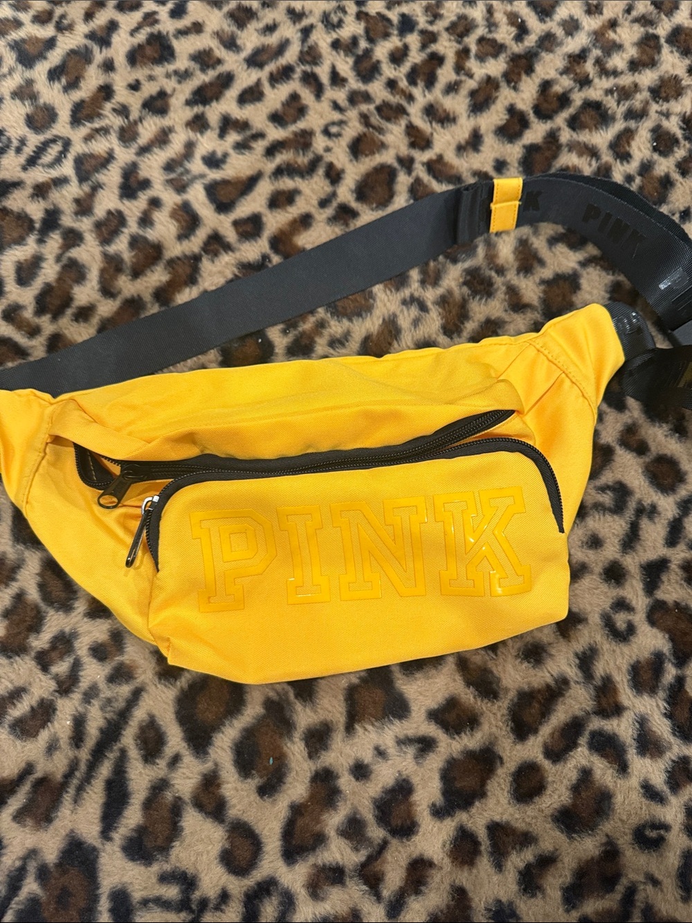 PINK Victoria's Secret Yellow Logo Waist Bag